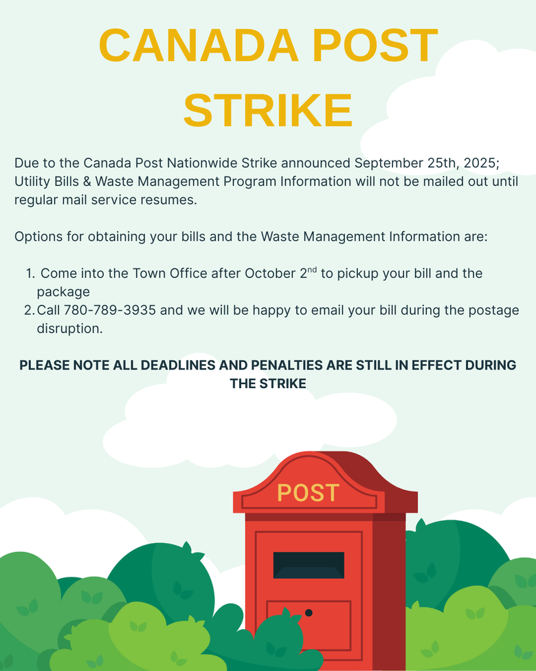 NOTICE:  CANADA POST STRIKE