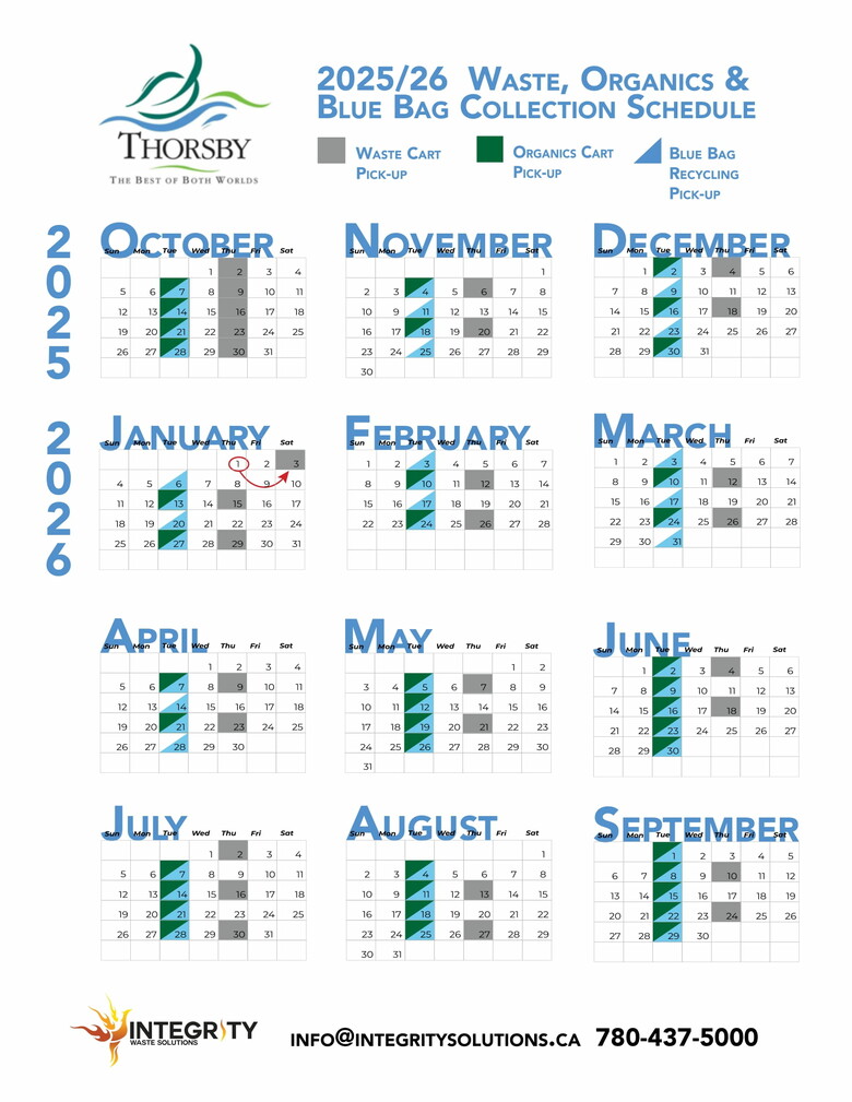 Public Service Announcement - Collection Dates in Thorsby