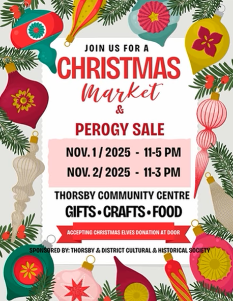 Thorsby Community Centre Christmas Market & Perogy Sale!